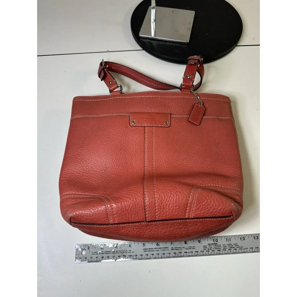 Coach Hamilton Pebbled Leather Hobo Shoulder Bag Double Handle F13089